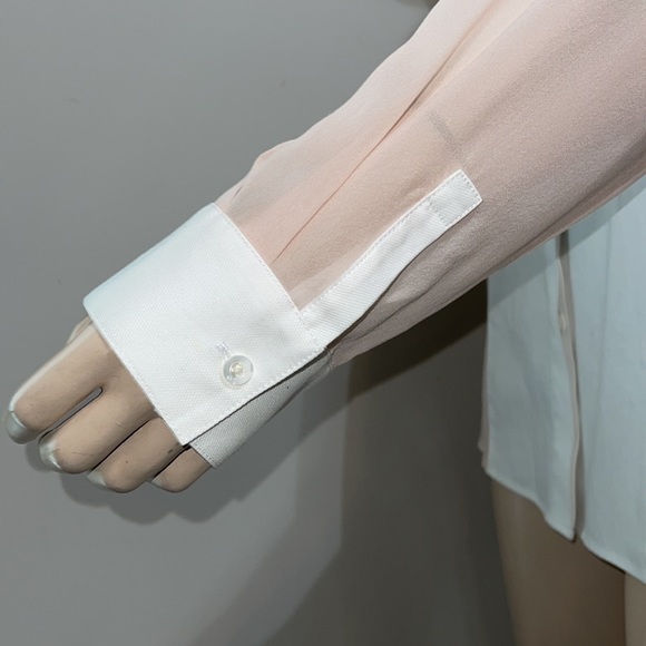 3.1 Phillip Lim Two-Tone Chiffon Shirt 10 - Picture 7 of 11